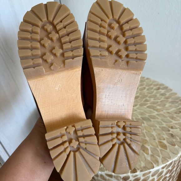 Swedish Hasbeens Brown Leather Women's Clogs  Sandals size 40 - Picture 7 of 9